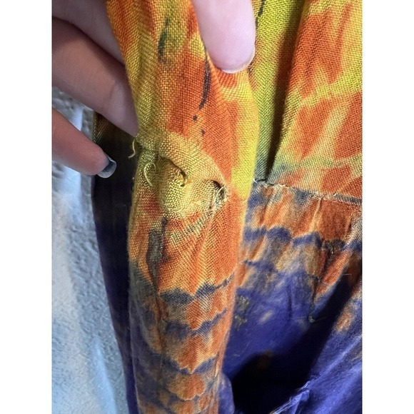 Vintage Rosey Tomato Multicolor Artistic Graphic Print Jumpsuit Size Large - Picture 10 of 14